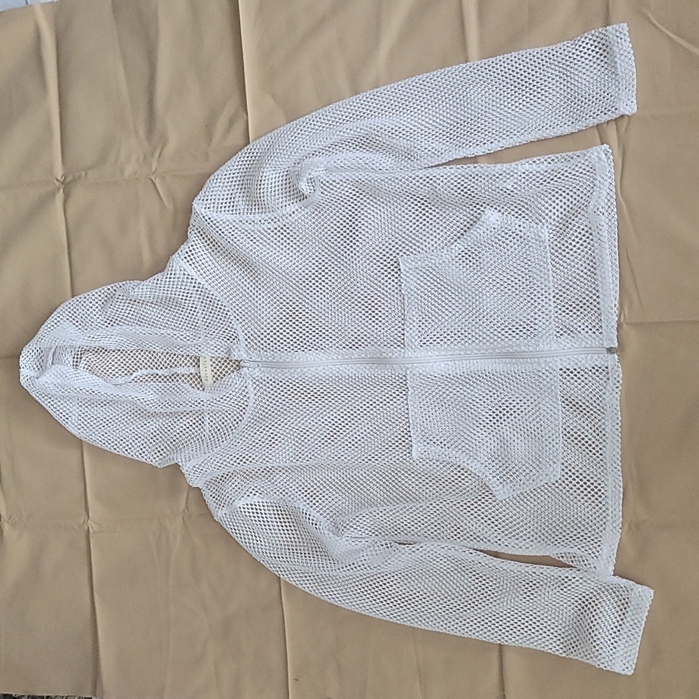 Mesh zipper hoodie
